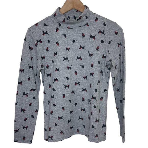 Karen Scott Sweaters - KAREN SCOTT | Petite Women’s Cat & Bow Christmas Mock Neck Turtleneck | Size PS